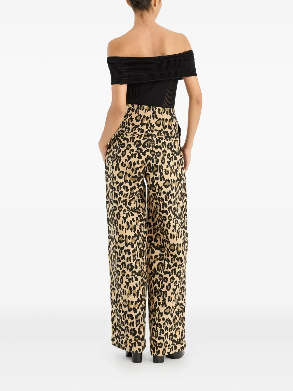 ROTATE BIRGER CHRISTENSEN Off-shoulder top Zwart