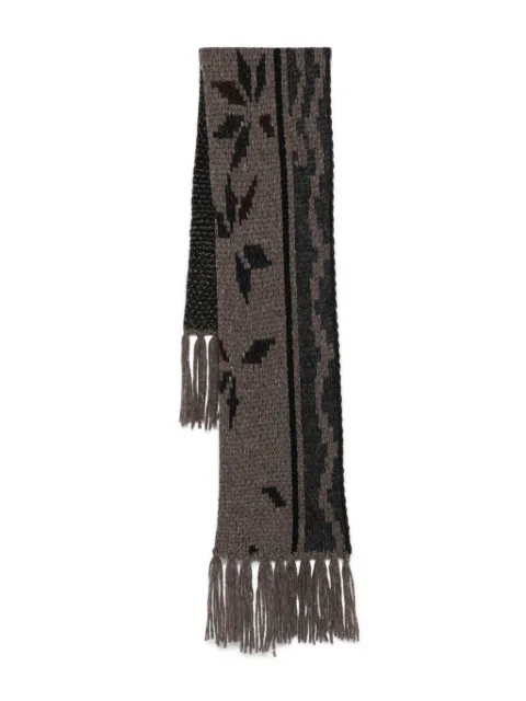 Magliano floral-pattern fringed scarf