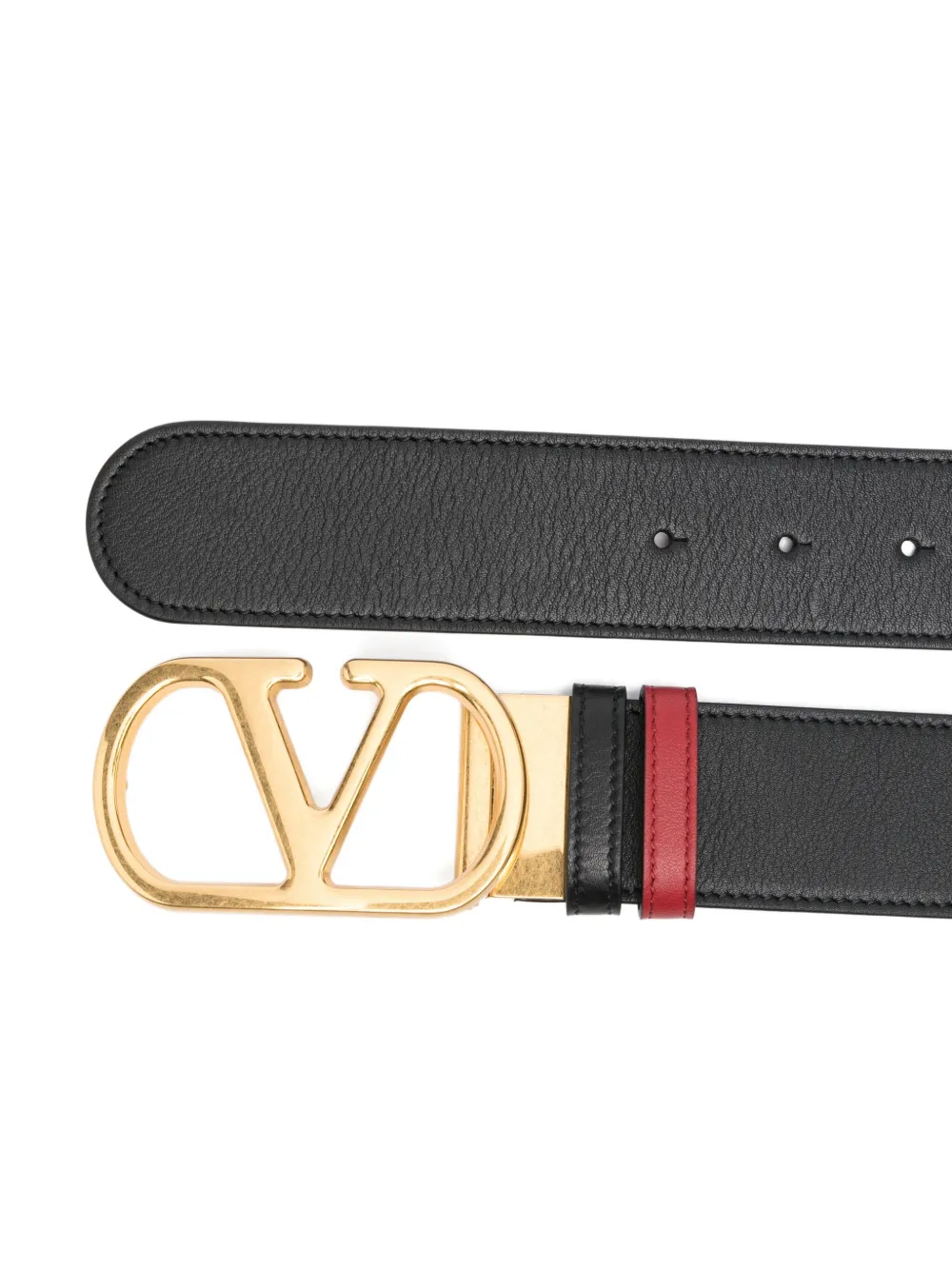 Valentino Garavani Vlogo leather belt - Zwart