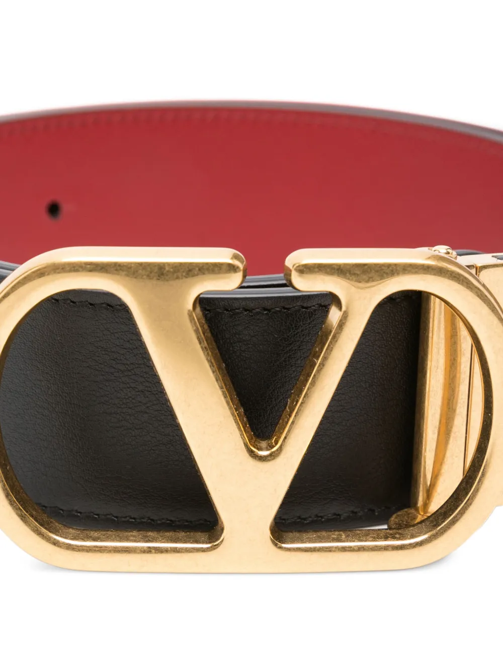 Valentino Garavani Vlogo leather belt Zwart