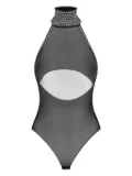 Oséree Crystal-embellished turtleneck bodysuit - Black