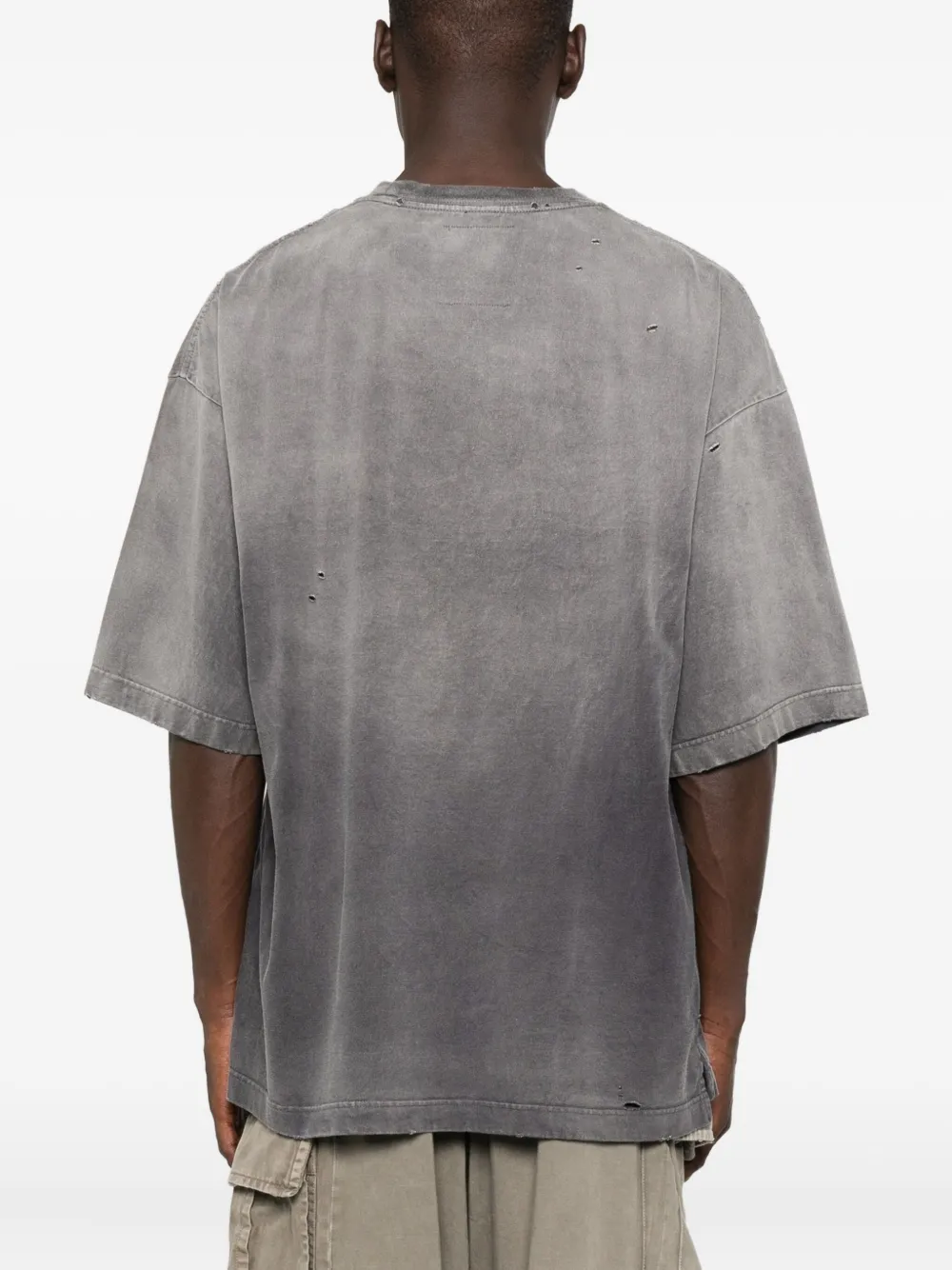 Maison MIHARA YASUHIRO T-shirt met vervaagd effect en zak Grijs