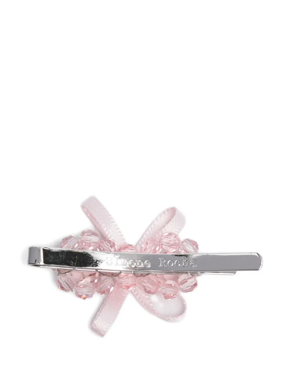 Simone Rocha Haarclip met strik en kralen Zilver