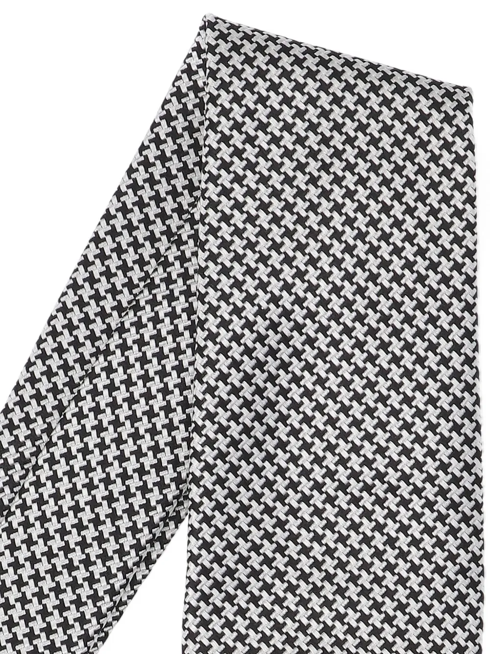 TOM FORD houndstooth silk tie - Zwart