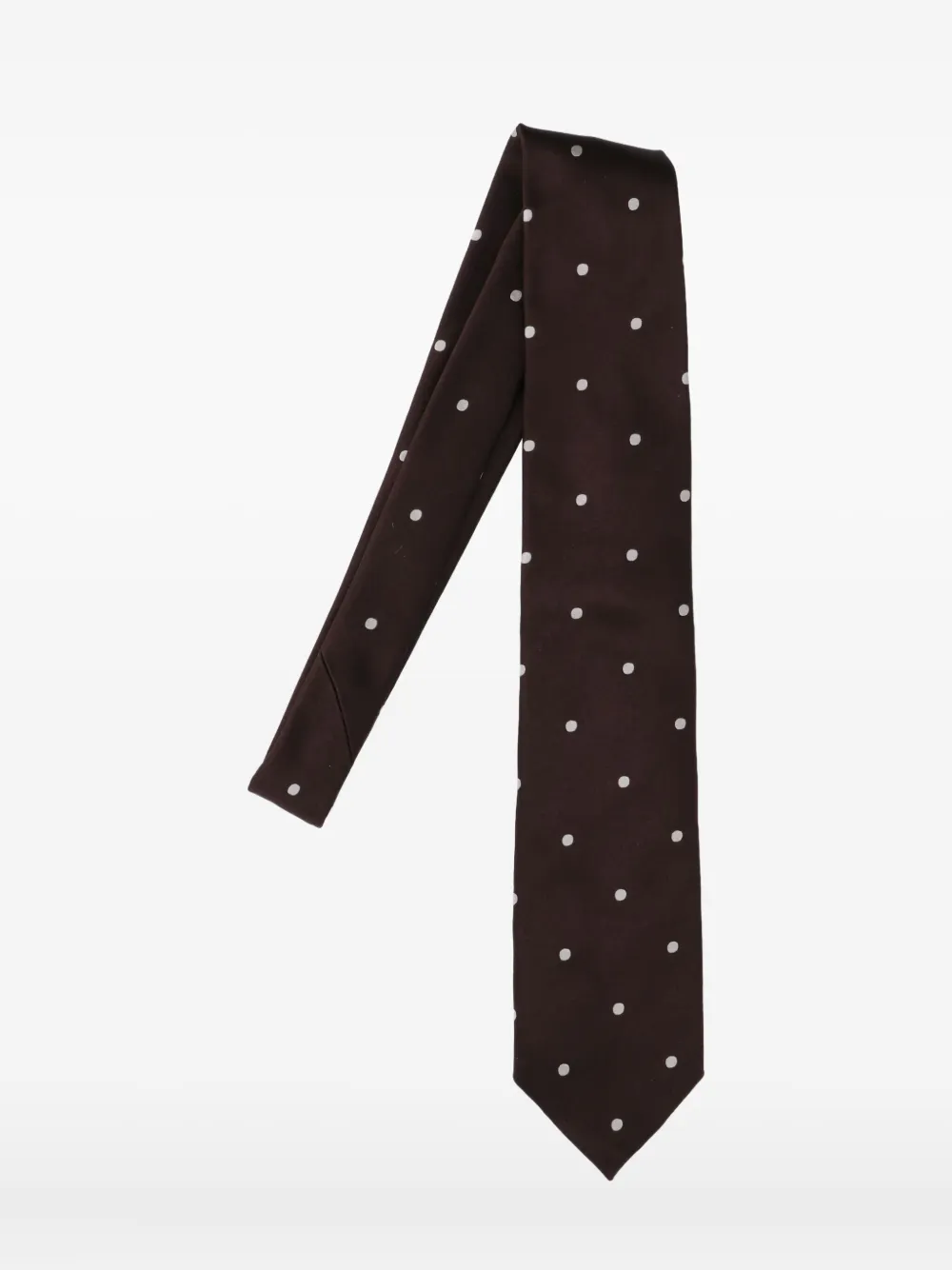 Tom Ford Slim Polka Dot Ties With Pointed Tip In Brown