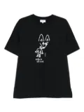Maison Kitsuné party-fox print T-shirt - Black
