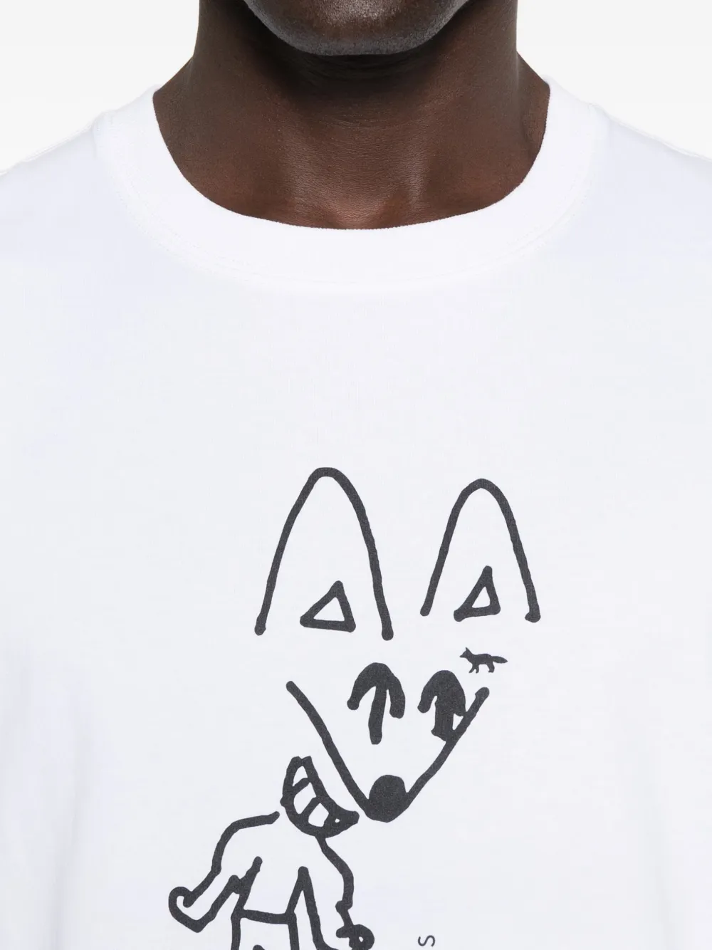 Maison Kitsuné T-shirt met vossenprint Wit