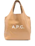 A.P.C. logo-print tote bag - Neutrals