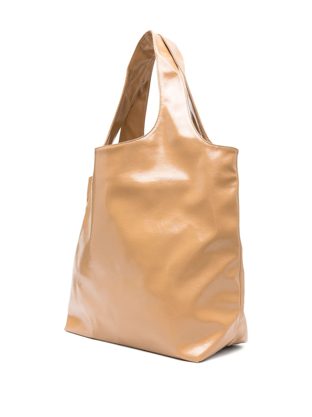 Apc A.p.c. Dark Brown Synthetic Leather Ninon Shopping Bag In Neutral