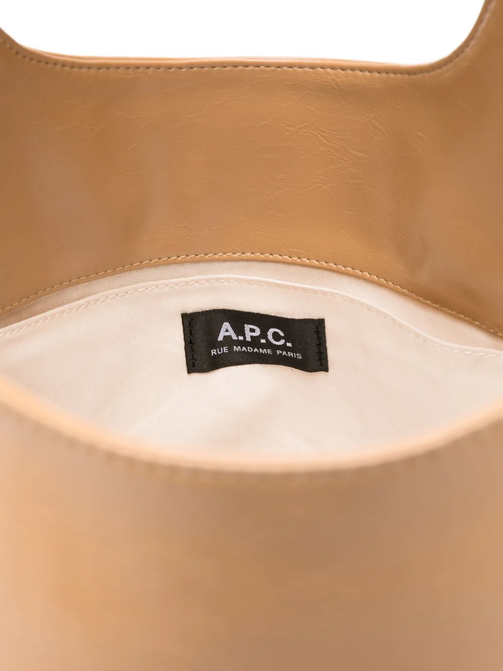 Apc A.p.c. Dark Brown Synthetic Leather Ninon Shopping Bag In Neutral