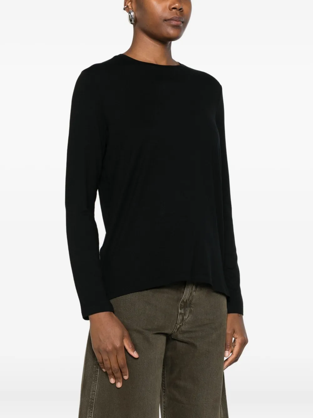 Majestic Filatures T-shirt met ronde hals Zwart