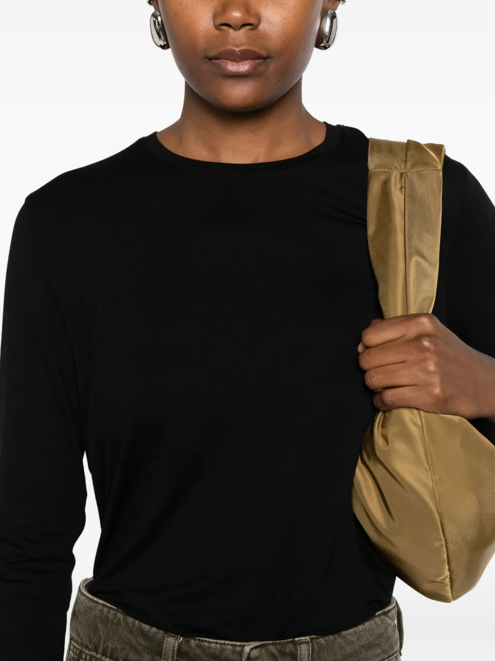 Majestic Filatures T-shirt met ronde hals Zwart