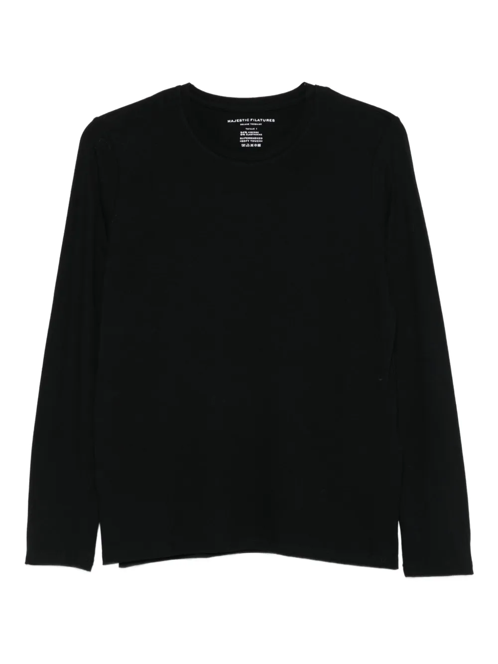 Majestic Filatures long-sleeve round-neck T-shirt | Black | Image 1