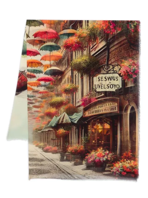 D'aniello mascada con estampado de paraguas floral