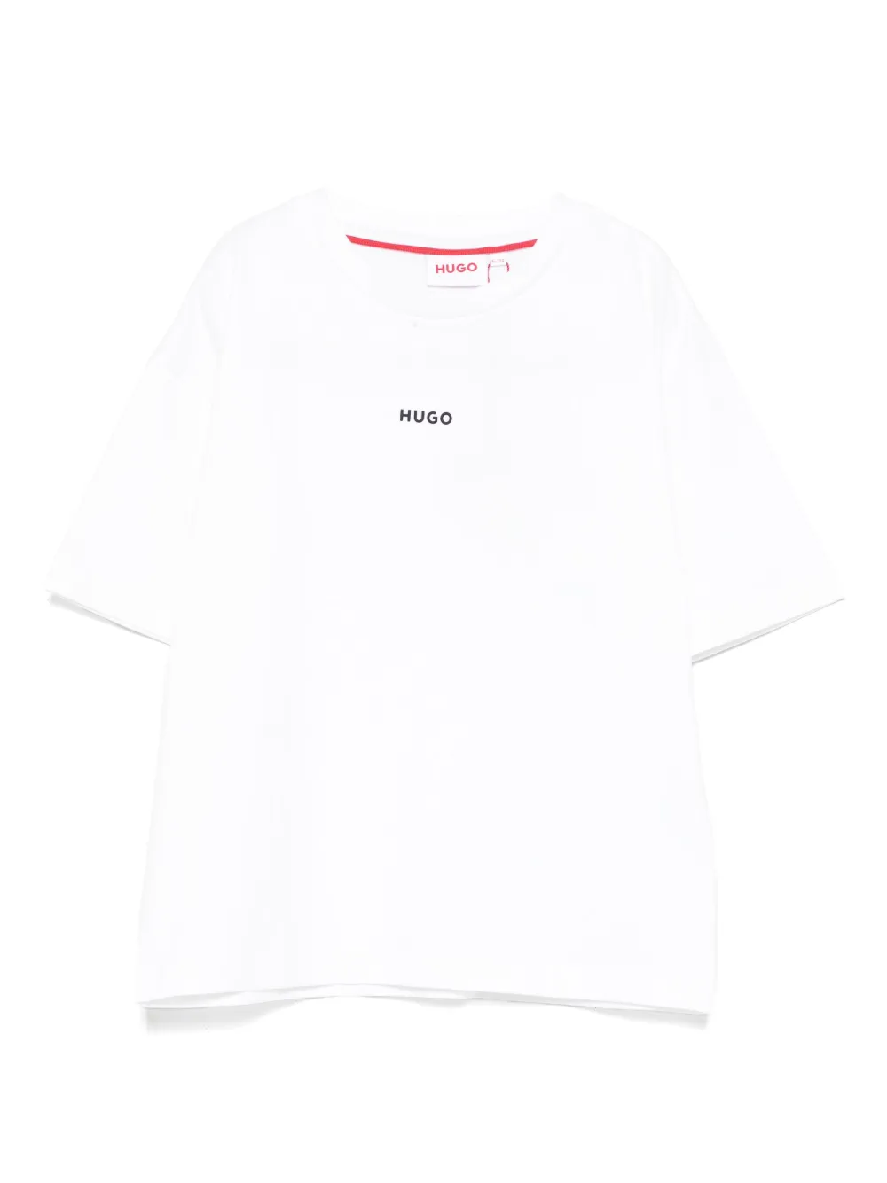 HUGO KIDS T-shirt met ronde hals Wit