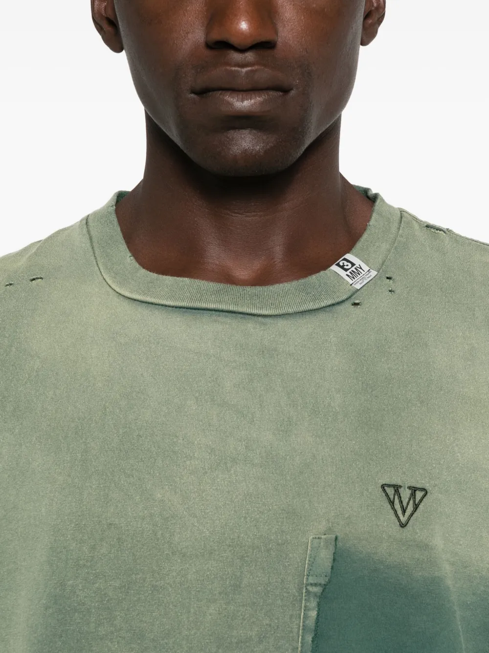 Maison MIHARA YASUHIRO Katoenen T-shirt met vervaagd-effect Groen