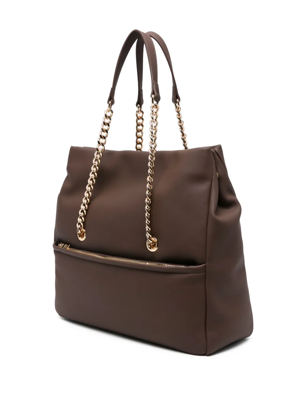 Love Moschino Chain-detail Logo Tote Bag In Brown