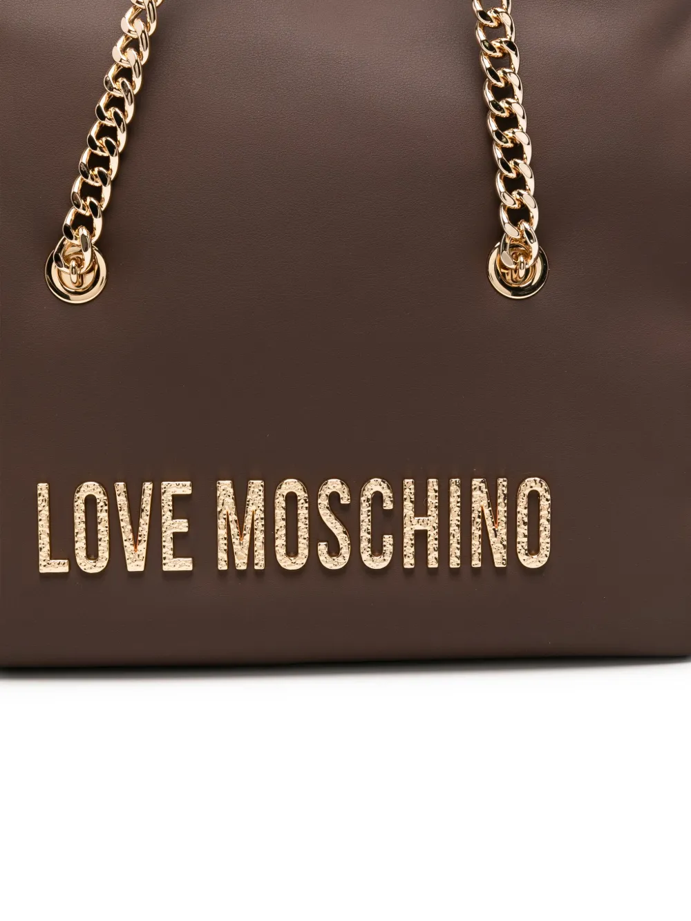 Love Moschino Chain-detail Logo Tote Bag In Brown