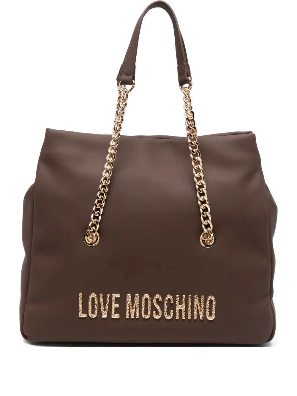 Love Moschino chain-detail logo tote bag | Brown | Image 1