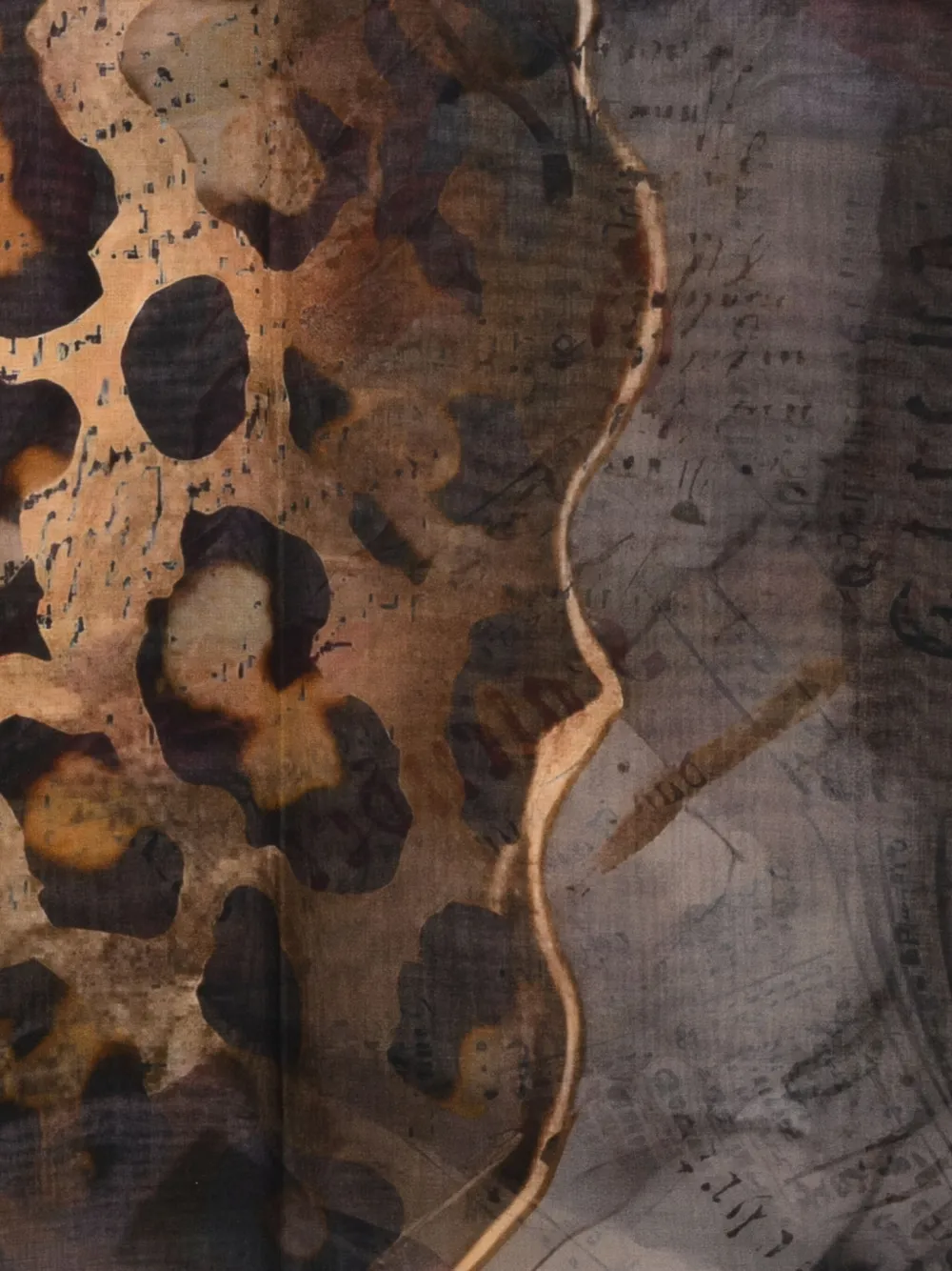 D'aniello leopard-print scarf - Zwart