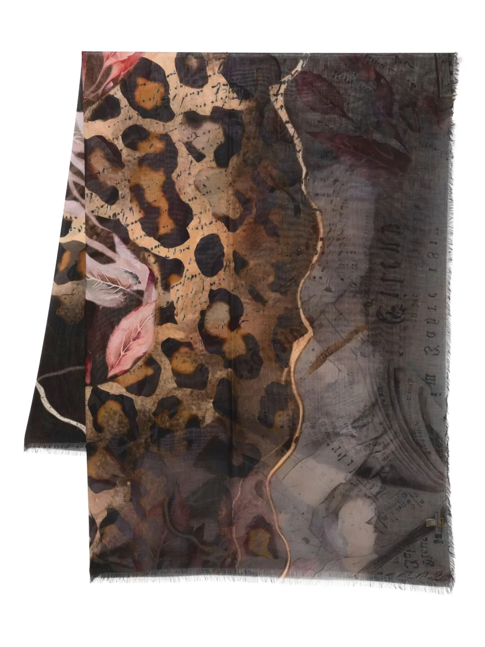 D'aniello Sjaal met luipaardprint Zwart