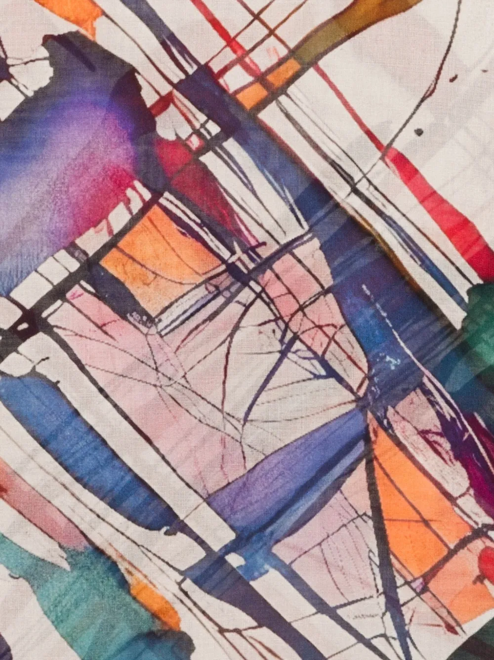 D'aniello Sjaal met abstracte print - Blauw