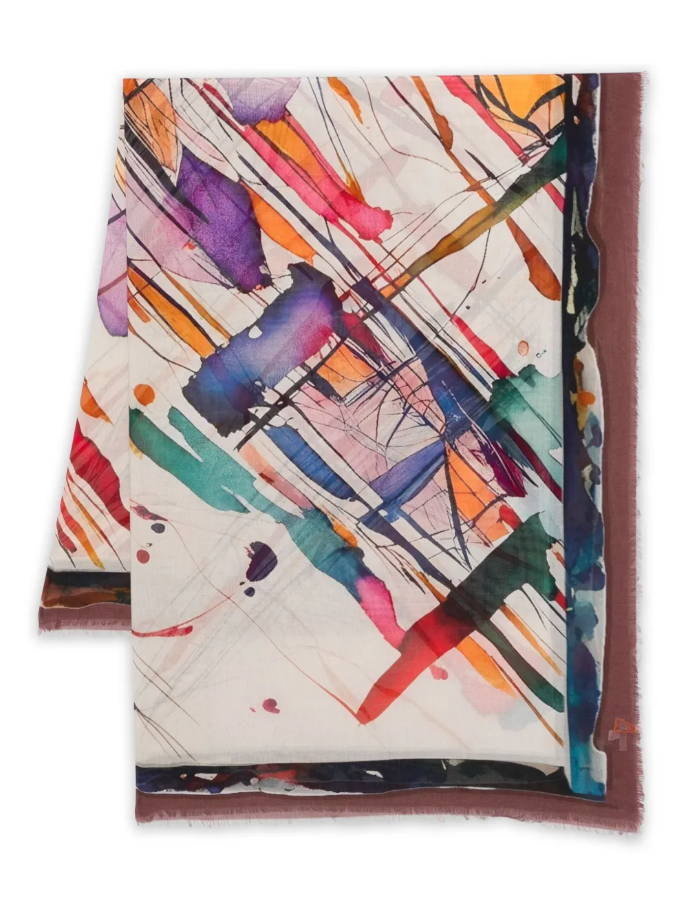 D'aniello Sjaal met abstracte print Blauw
