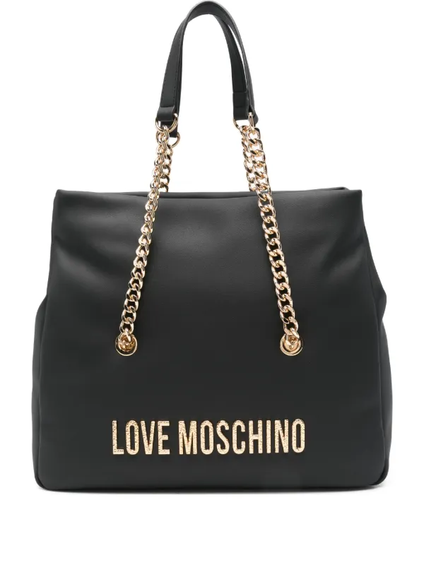 Love Moschino Leather Tote Bag Black FARFETCH AO