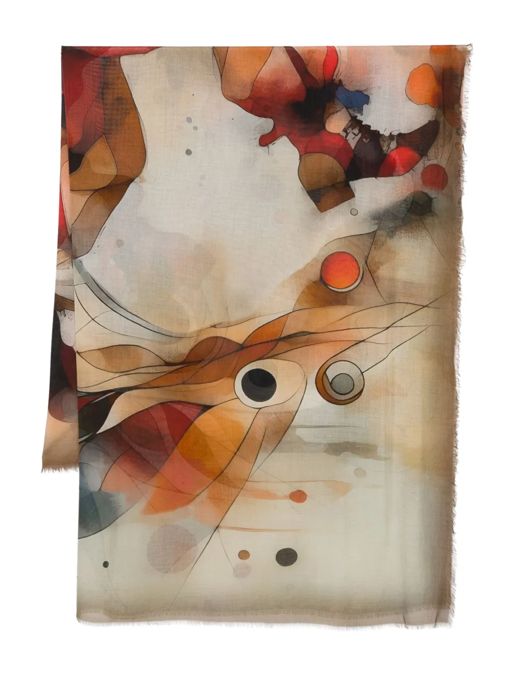 D'aniello Sjaal met grafische print Beige