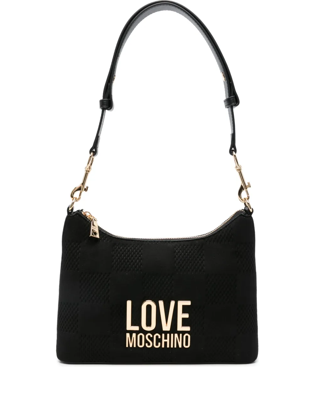 Love Moschino logo-plaque checkered shoulder bag | Black | Image 1