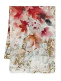 D'aniello leaf-print scarf - Blue