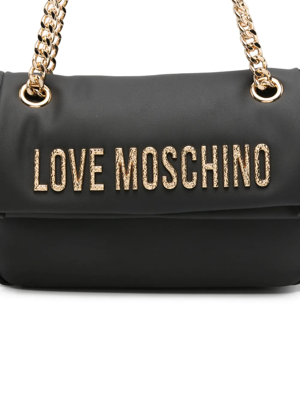 Love Moschino Schoudertas met logo en band Zwart