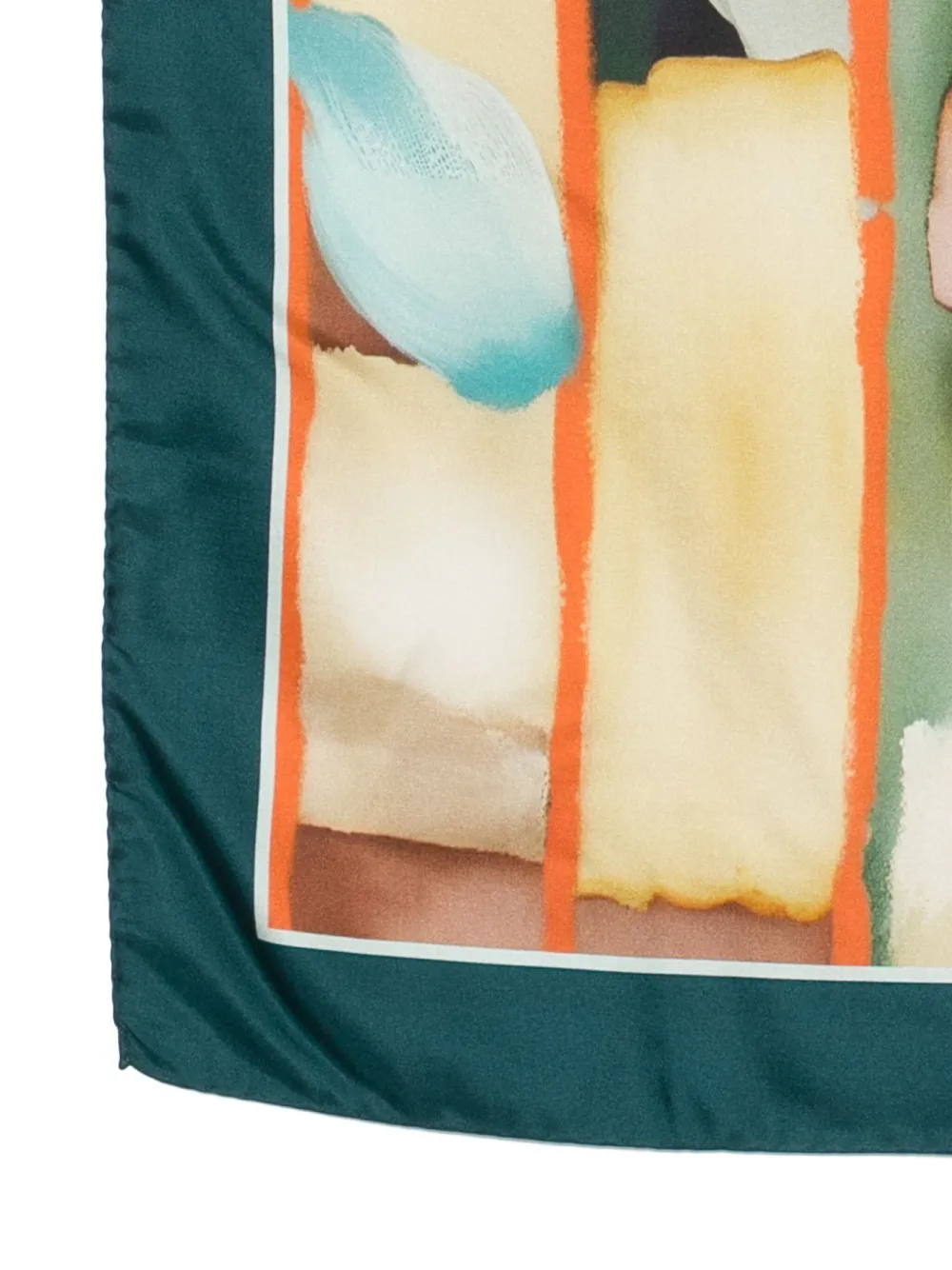 D'aniello abstract-print silk scarf - Groen