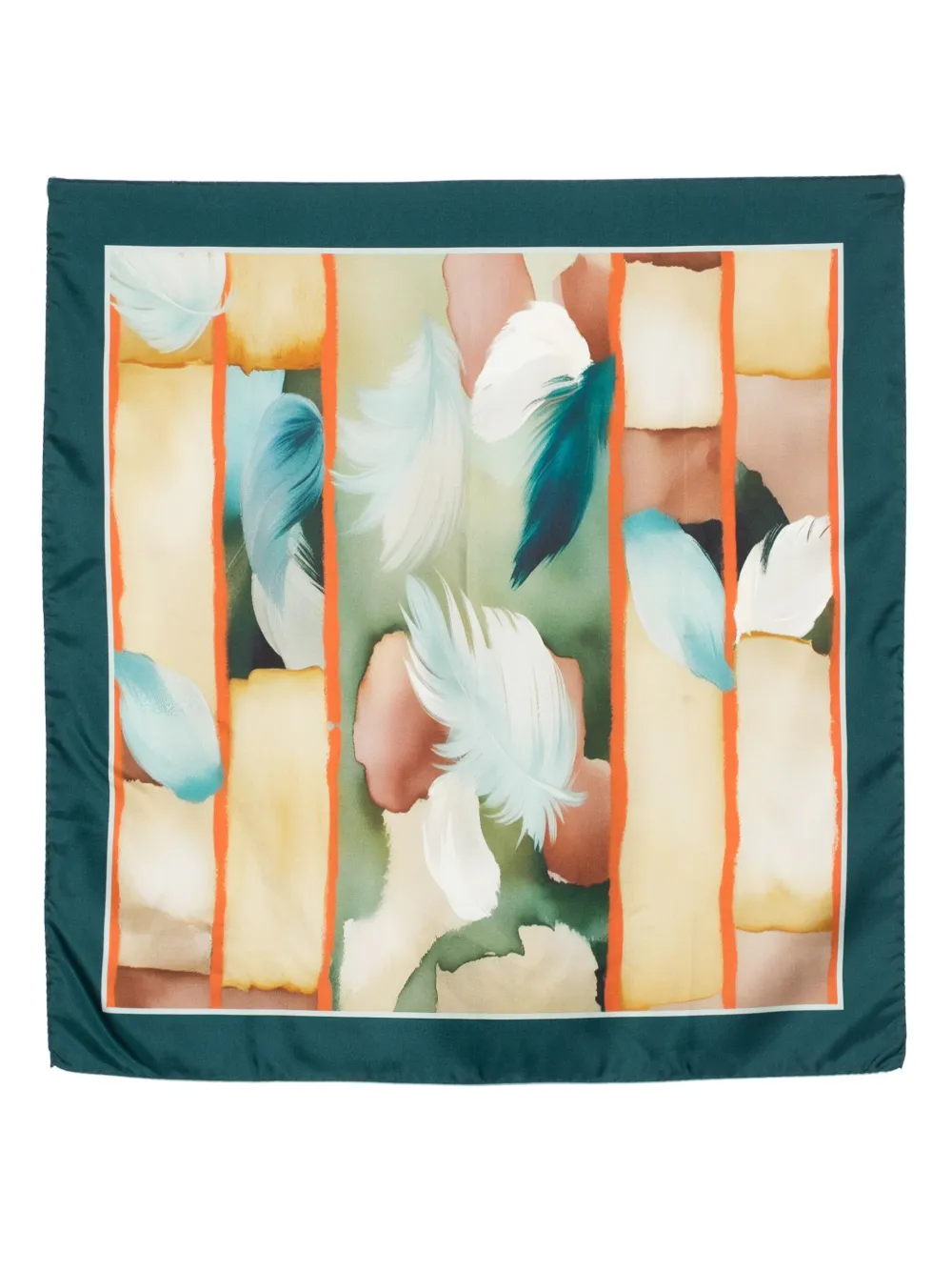 D'aniello abstract-print silk scarf | Green | Image 1