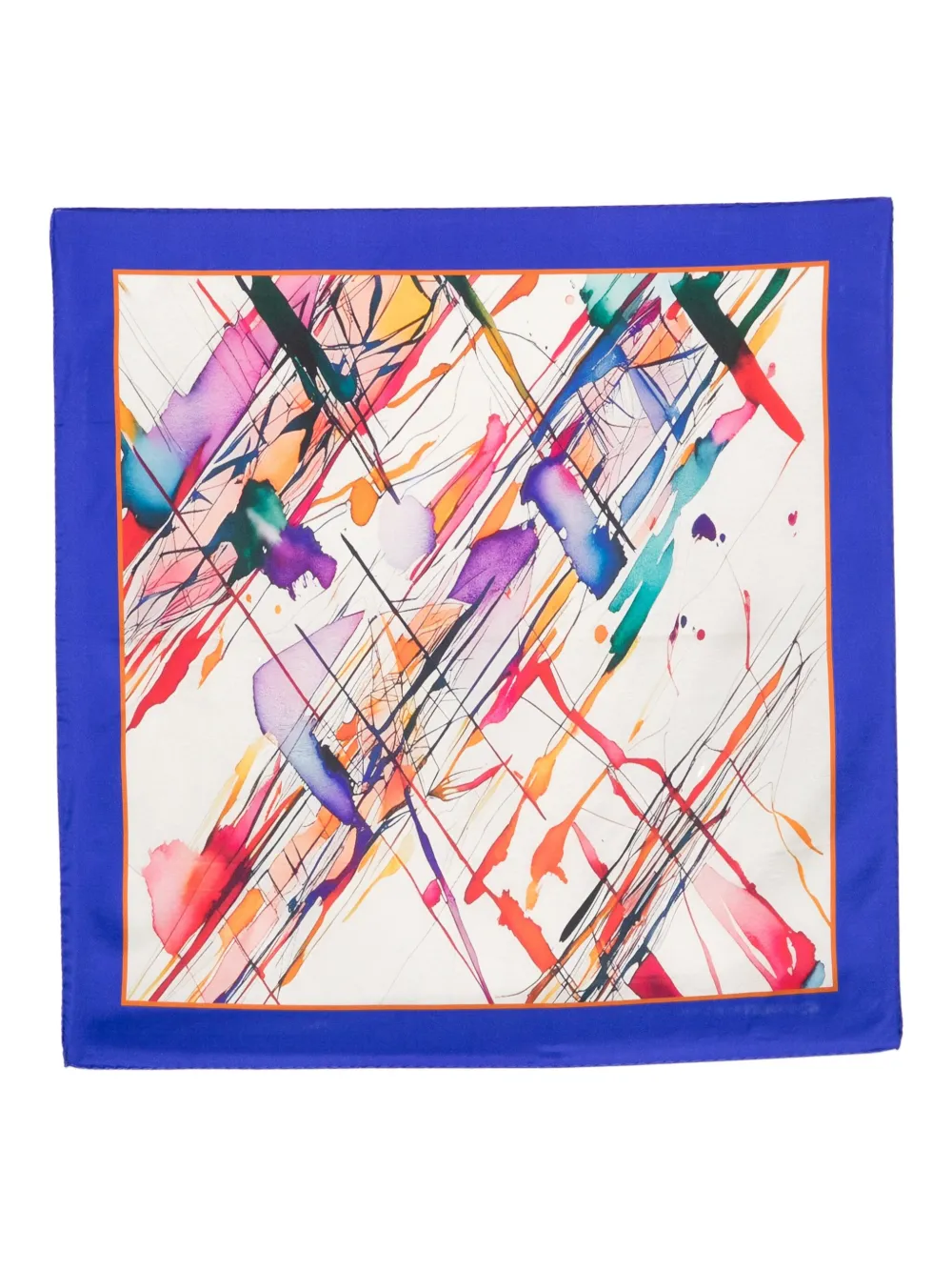 D'aniello Abstract-print Silk Scarf In Multi