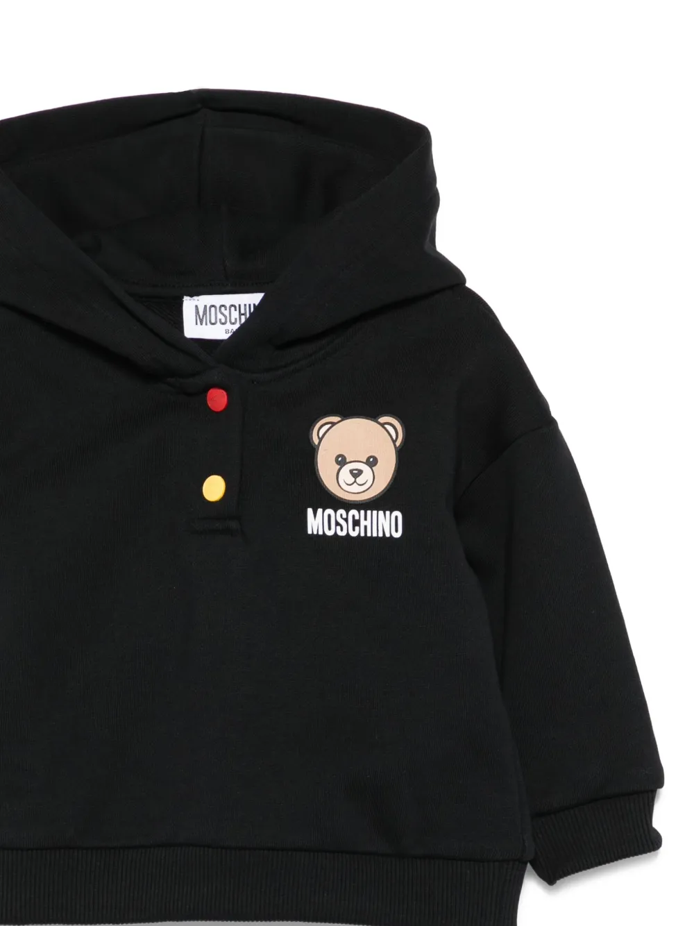 Moschino Kids Top met capuchon en teddybeerprint Zwart