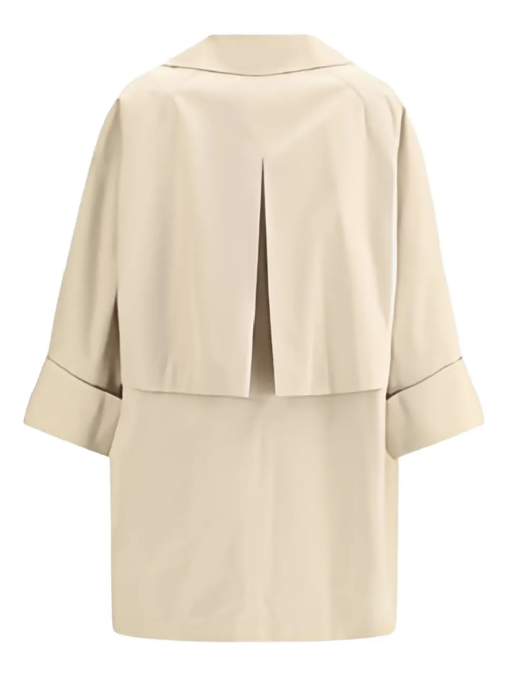 Brunello Cucinelli wide-lapels jewel-embellished jacket Beige