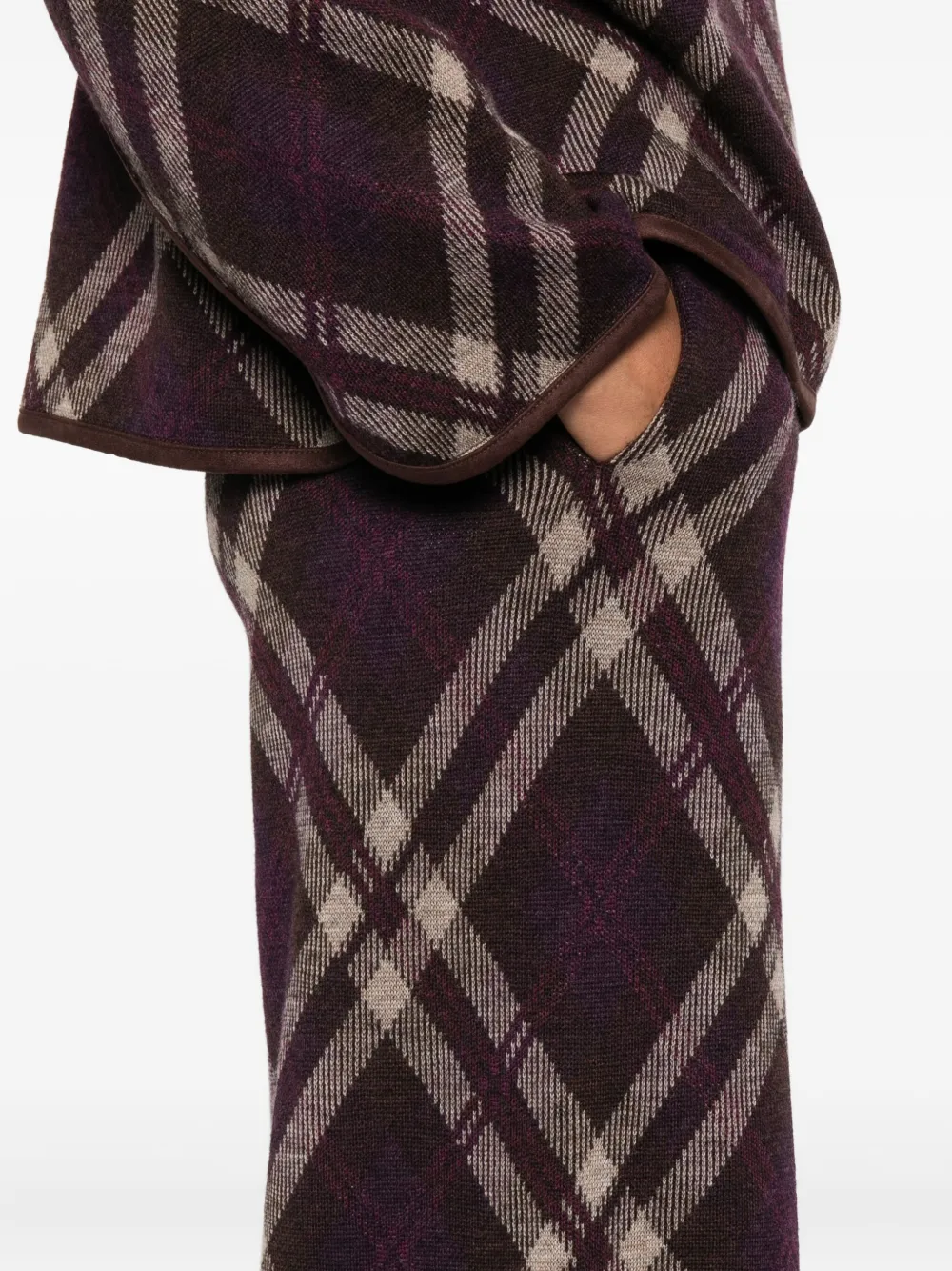 Eric Bompard Elasticated Tartan Palazzo Pants In Gray