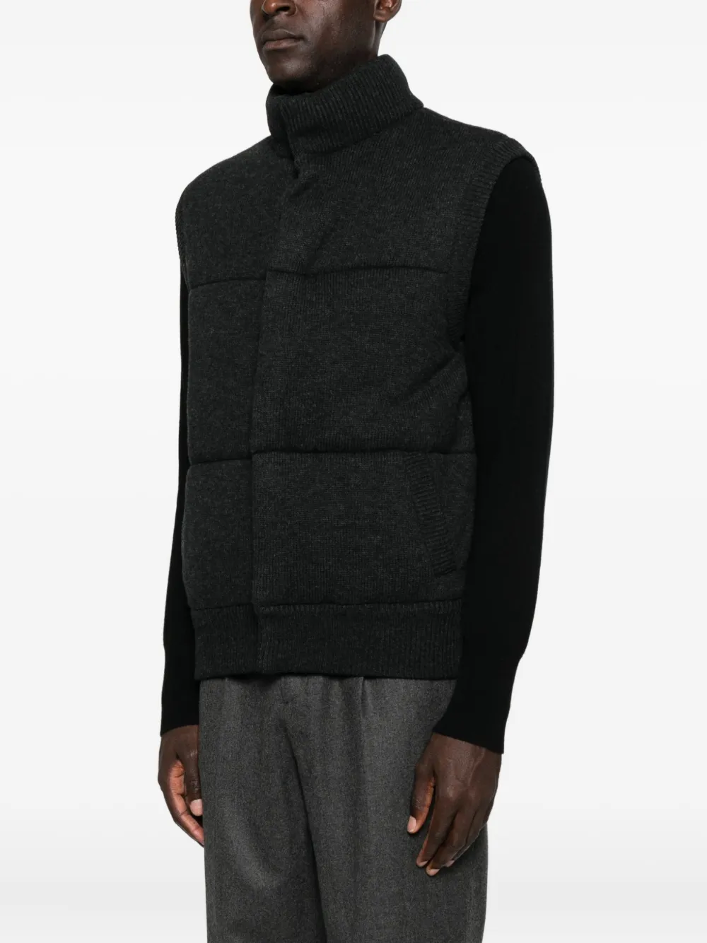  Bompard High-neck Sleeveless Gilet - Grey 