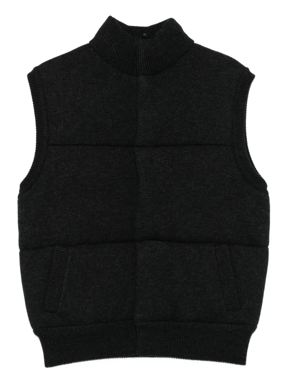 Eric Bompard High-neck Sleeveless Gilet In Gray