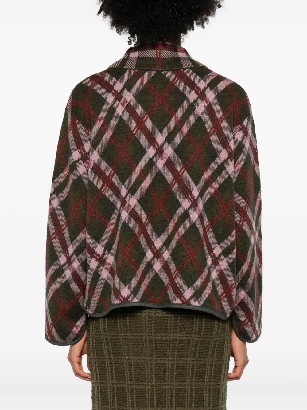 Eric Bompard High-neck Tartan Sweater In Brown