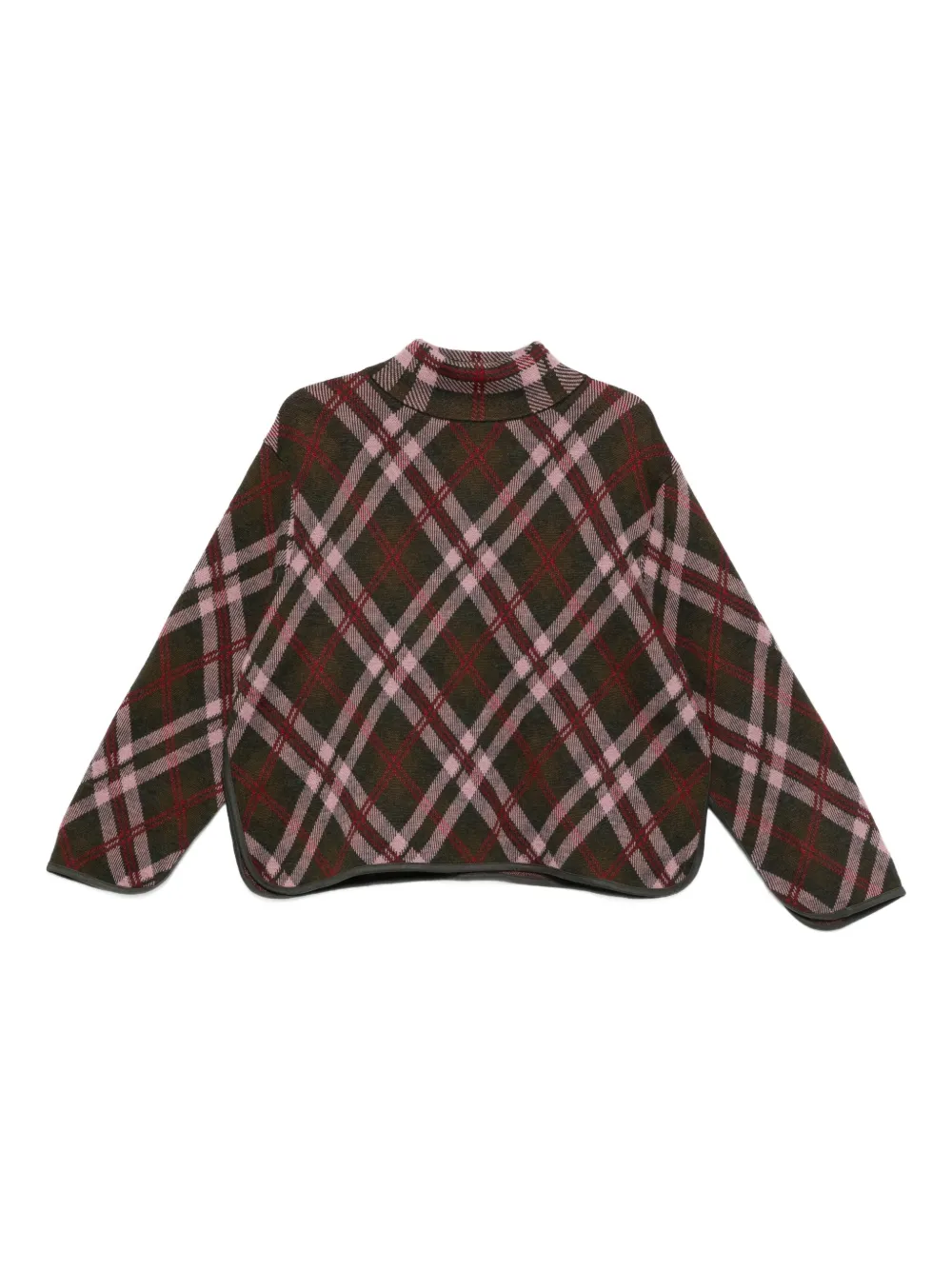 Eric Bompard High-neck Tartan Sweater In Brown