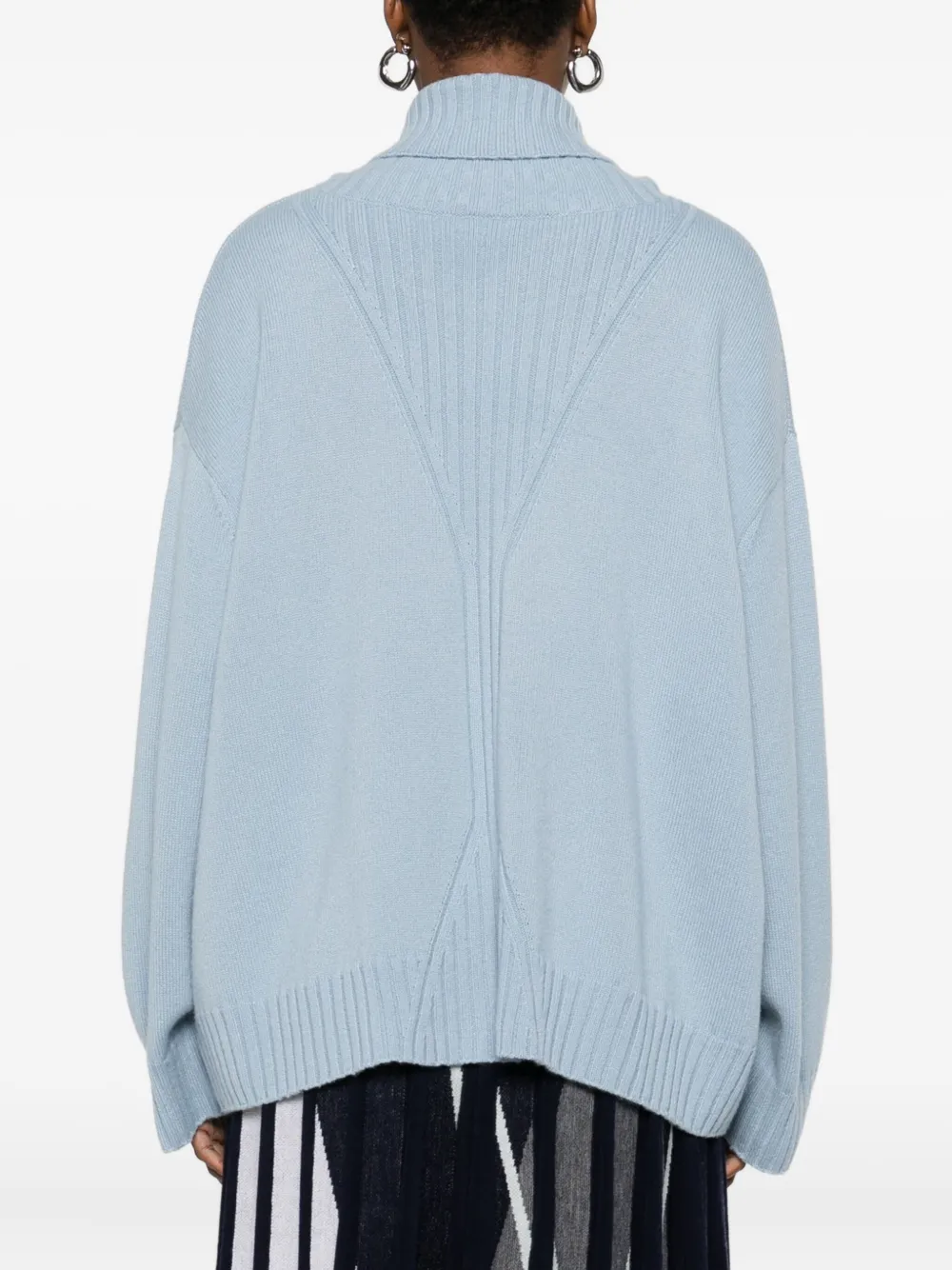 Eric Bompard Ribbed Turtleneck Sweater In Blue
