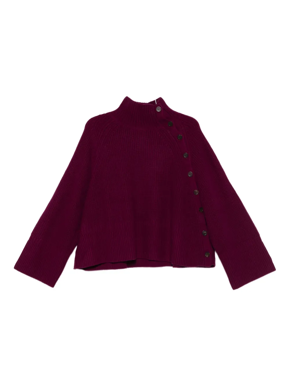 Eric Bompard Long-sleeves Buttoned Sweater In Burgundy