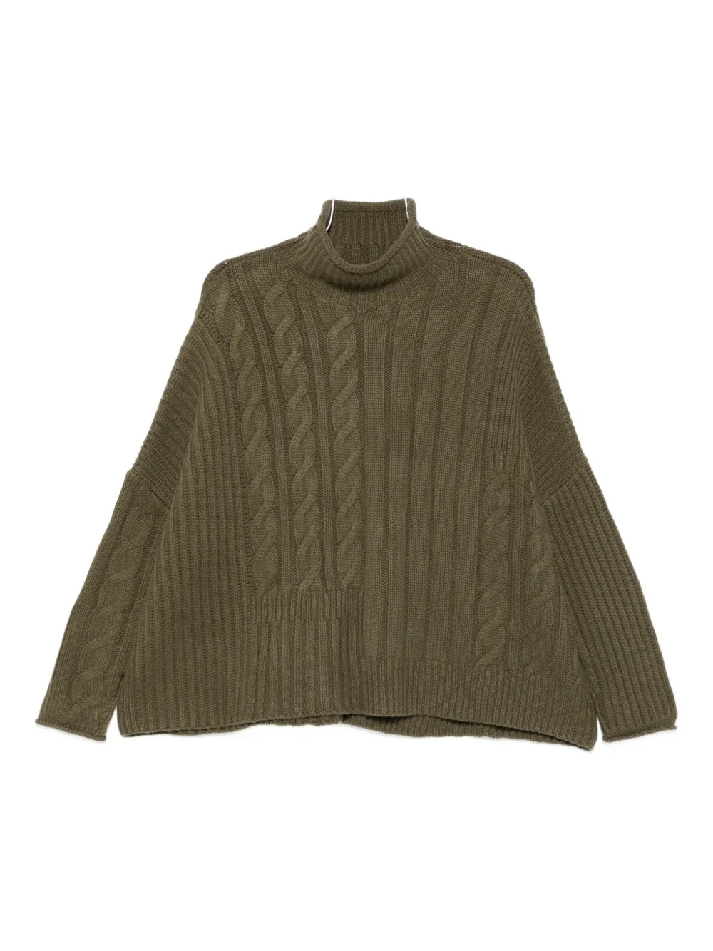 Eric Bompard Cable-knit Turtleneck Sweater In Brown