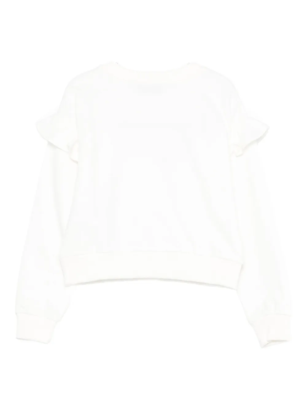 Moschino Kids Sweater met ruche afwerking Wit