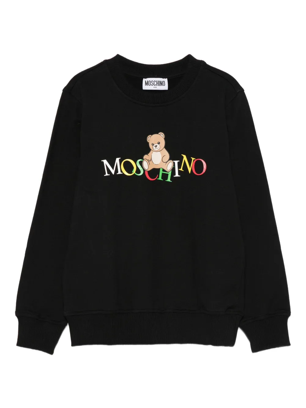 Moschino Kids Sweater met teddybeer-logo Zwart