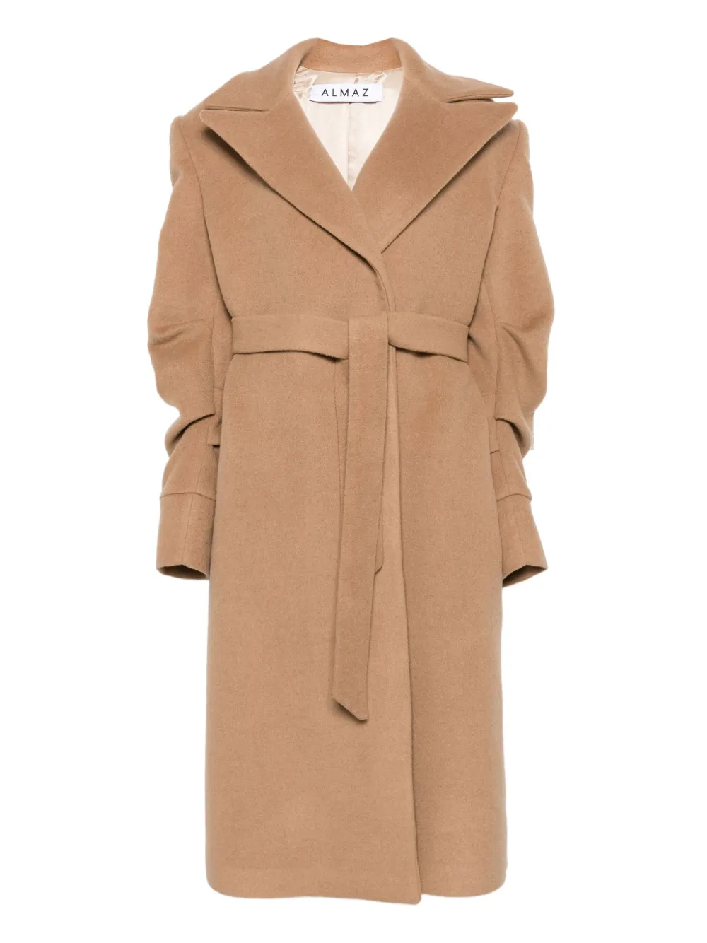 Almaz belted ruched-sleeve coat | Neutrals | Image 1