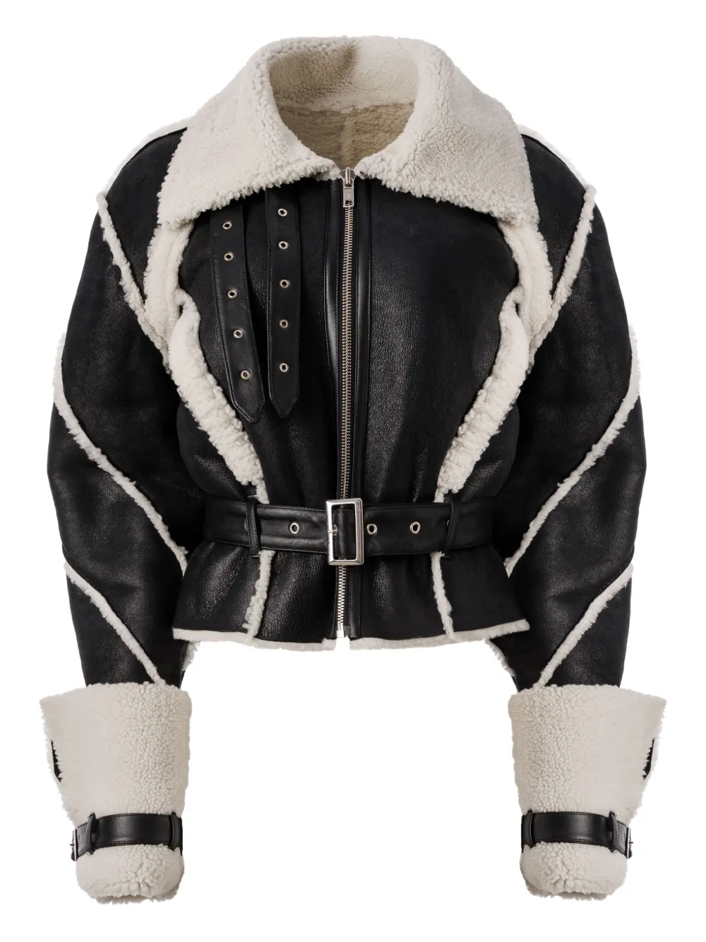 Almaz Tundra panelled belted jacket | Black | Image 1