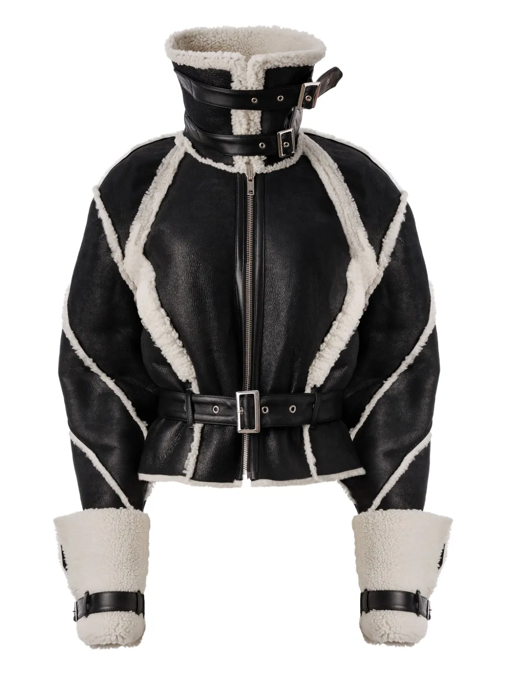 Almaz Tundra panelled belted jacket | Faux Fur & Shearling Jackets | Image 2